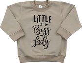 Sweater Little Boss Lady - Zand & Zwart - Little Adventure - Maat 80