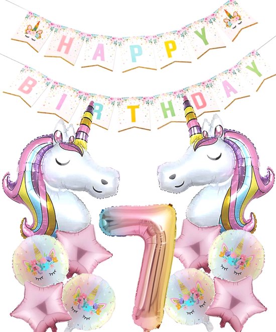 Set de Ballons Snoes Unicorn 7 ans - Guirlande de décoration d