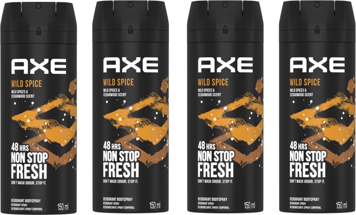 Goedkoopste AXE Deo Spray - Wild Spice - 4 x 150 ml