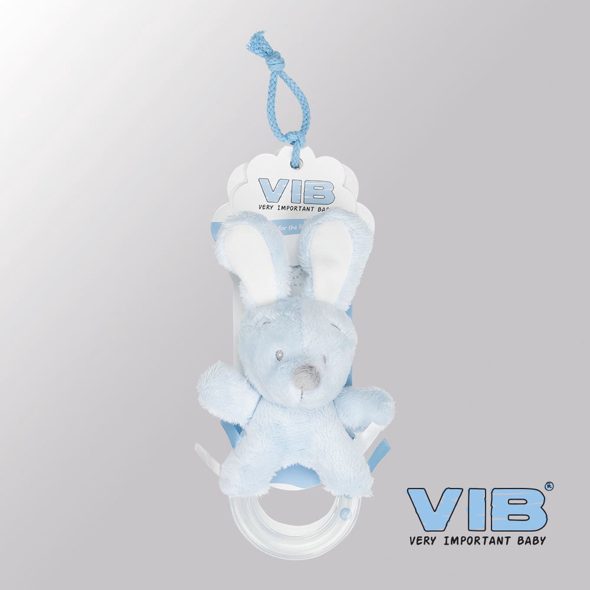 Goedkoopste VIB® - Rammelaar Konijn - Blauw - Babykleertjes - Baby cadeau - zwangerschap aankondiging - geboorte cadeau