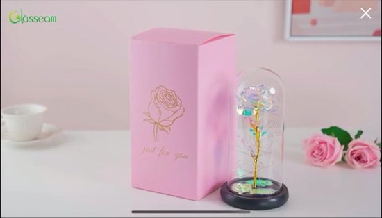 Cadeau voor haar, Onder een glazen stolp met LED-lampjes cadeau voor