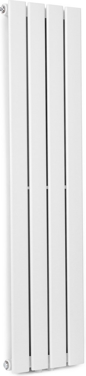 Blumfeldt Badkamerradiator - Design radiator - Zuinige platte radiator verticaal - Verticale Wandverwarming - 380 W - Verticale Radiator Met Thermostaat - Wandradiator voor badkamer en woonkamer - Wit