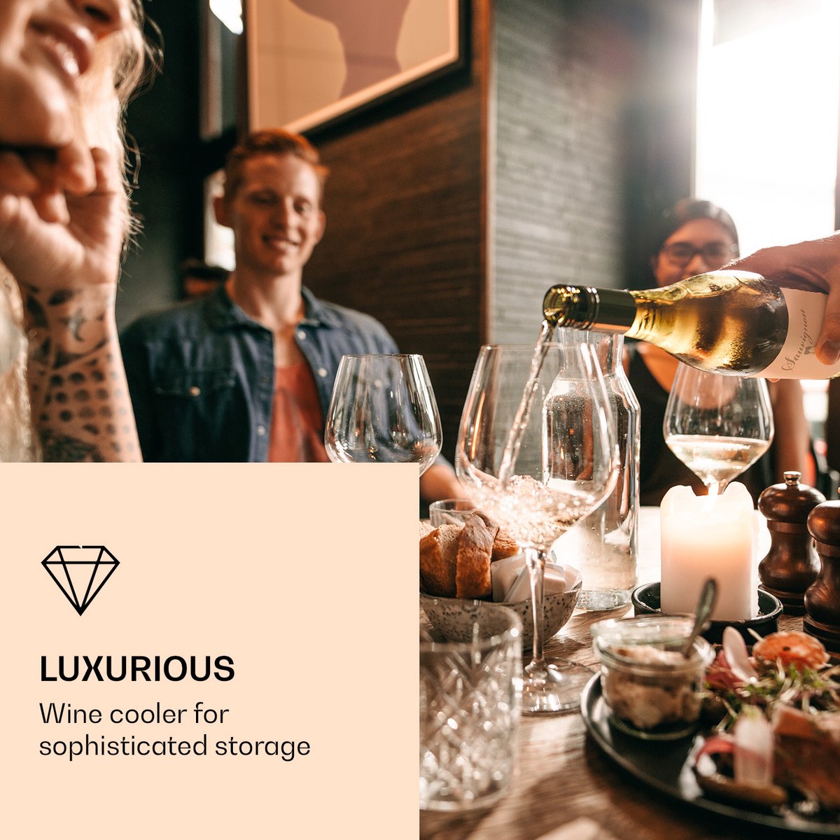 Klarstein Vinovilla 7 Uno Onyx Inbouw Wijnkoelkast - Glas - afbeelding 3