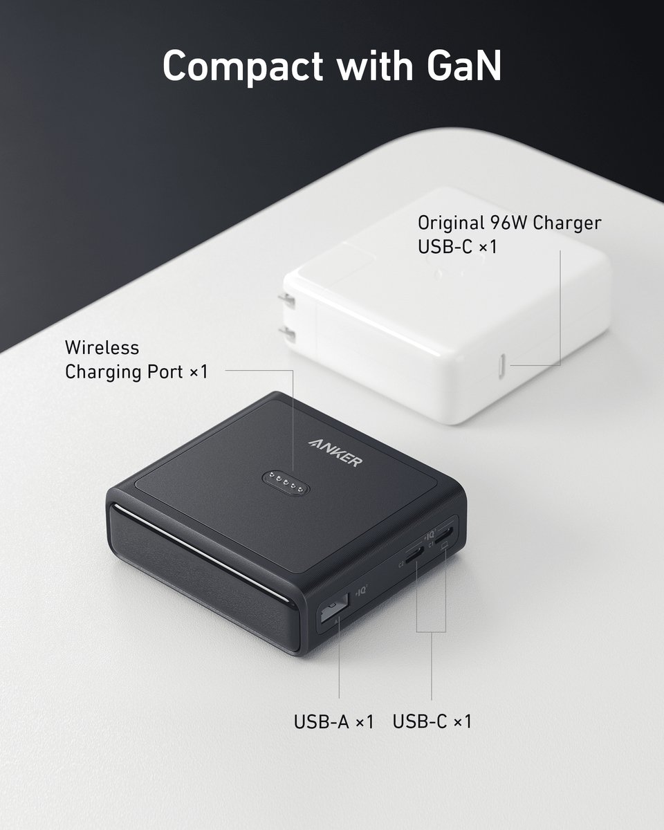 Anker 100W Oplaadbasis 4 Poorten Zwart - afbeelding 3