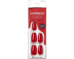 imPRESS Color Reddy or Not - Zelfklevende Kunstnagels - Rood - 30 stuks