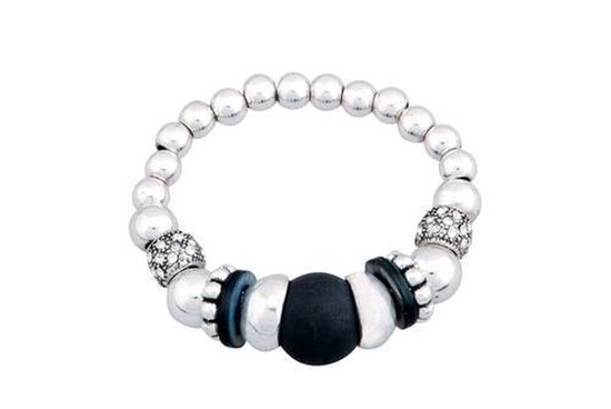 Behave Bracelet élastique perles métal 16mm tour de poignet 15-16cm