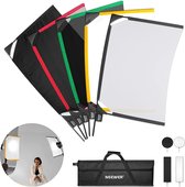293 Neewer® c - NEEWER Foldable Scrim Flag Kit, 18x24in/45x60cm 5 In 1 Photography Flag Panel Lighting Reflector Diffuser Light Modifier Shaper for Soft - Diffused & Light Effects, Carrying Bag Included - SF4560F