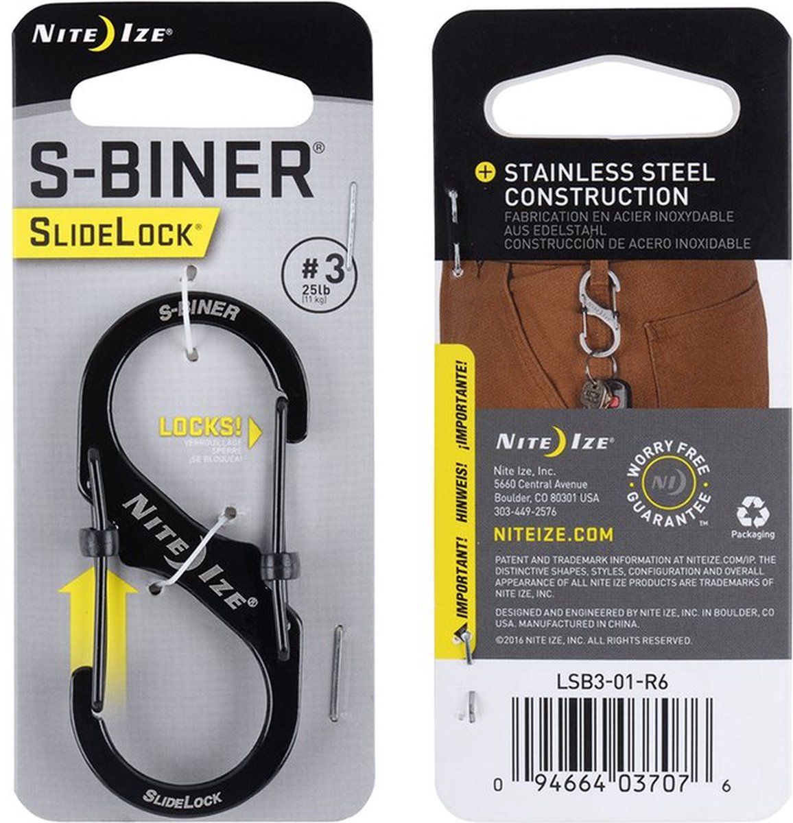 Nite Ize - SBiner - Slidelock - #3 - Black