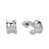 Behave Oorbellen - dames - klassieke oorstekers - halve oorring - zilver kleur - 0.7cm