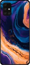 Smartphonica Telefoonhoesje voor Samsung Galaxy A71 5G marmer look - backcover marmer hoesje - Blauw / TPU / Back Cover geschikt voor Samsung Galaxy A71 5G