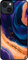 Smartphonica Telefoonhoesje voor iPhone 13 marmer look - backcover marmer hoesje - Blauw / TPU / Back Cover geschikt voor Apple iPhone 13