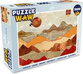 Puzzel Vintage - Krant - Brons - Abstract - Landschap - Kleuren - Legpuzzel - Puzzel 1000 stukjes volwassenen