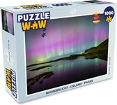 Puzzel Noorderlicht - IJsland - Paars - Legpuzzel - Puzzel 1000 stukjes volwassenen