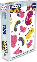 Puzzel Dino - Patronen - Kind - Roze - Meisjes - Legpuzzel - Puzzel 1000 stukjes volwassenen