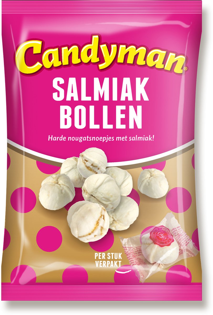 Candyman Salmiak bollen - 100 gram - 15 zakken