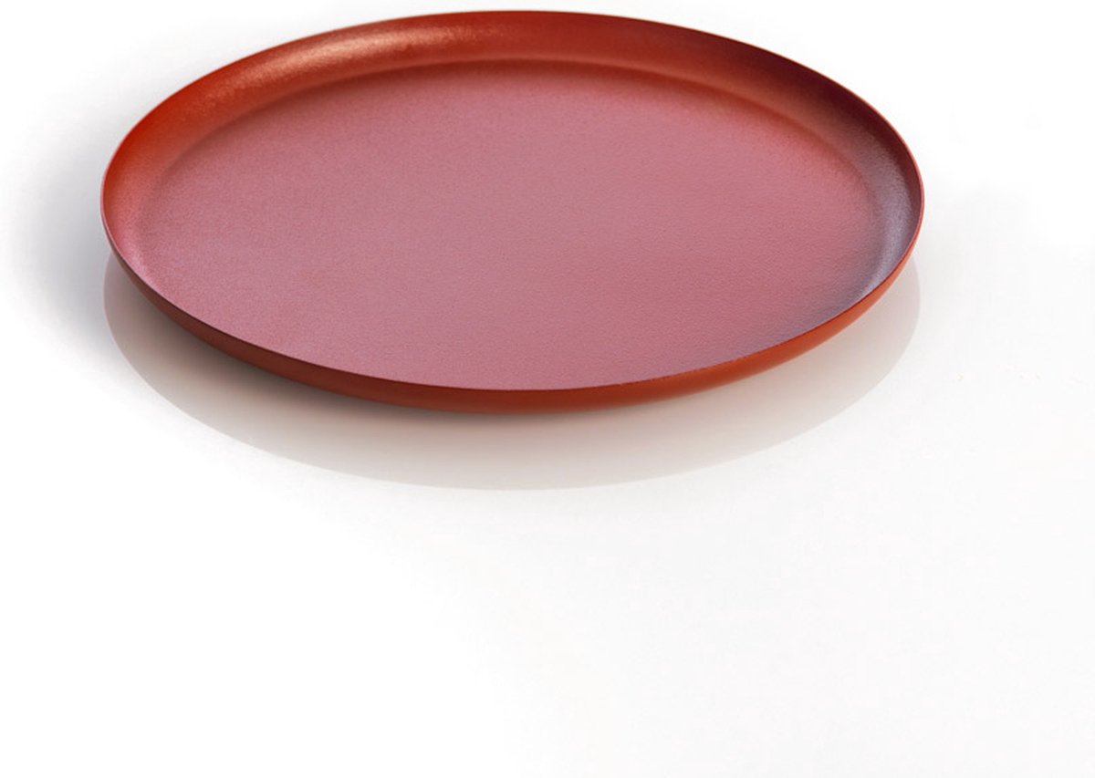 XLBoom Bao Tray Small Ø 25 cm Rood - Design serveerschaal van roestvrij staal - Verkrijgbaar in Black | Matt Black | Soft Copper | Red | Green - Luxe dienblad voor tafel & interieur