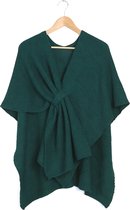 Gebreide poncho - petrol - gebreide cape - winter/herfst - sjaal met lus - groenblauw - one size - STUDIO Ivana