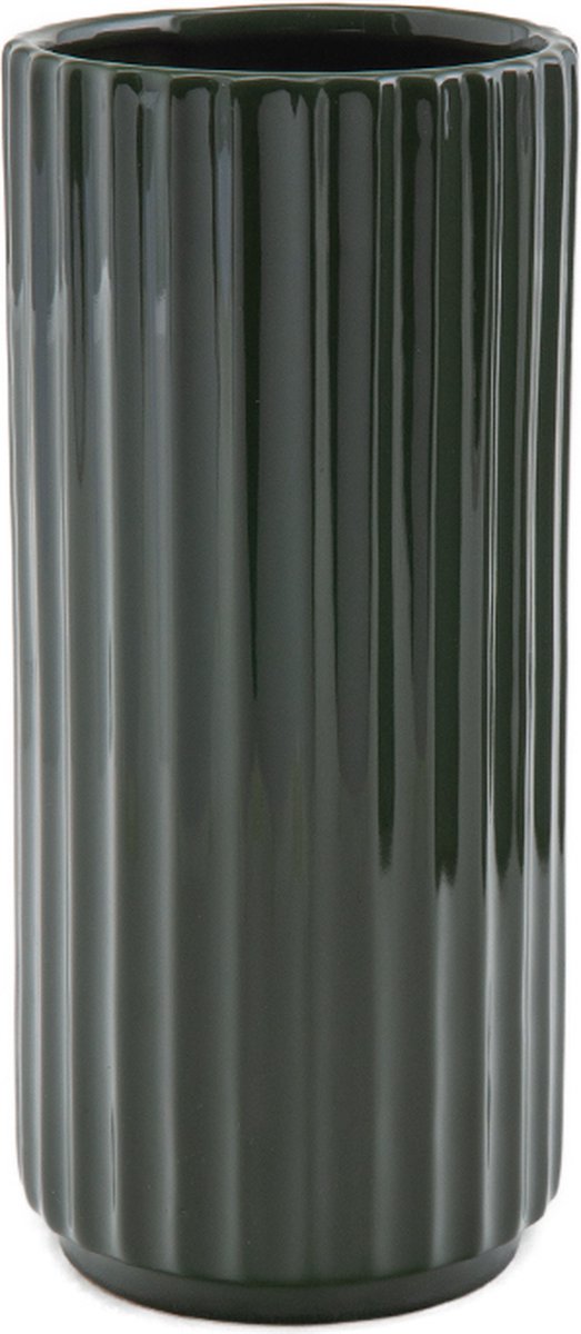 XLBoom Ikon Vaas Groen - 15 × 15 × 33 cm - Keramische, porseleinen, vaatwasbestendig design vaas - Verkrijgbaar in Maroon | Green | Black - Duurzaam keramiek voor stijlvol wonen