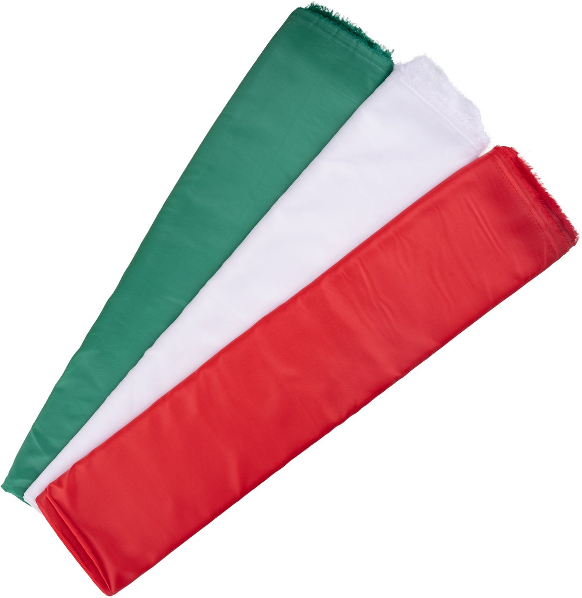 Vlaggenstof rood - groen - wit - ITALIE / HONGARIJE / PALESTINA - 300 x 150 cm van elke kleur