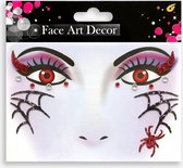 Face Jewels - Gezicht Sticker - Face Tattoo - Plak Diamantjes - Spin - Duivel - Carnaval