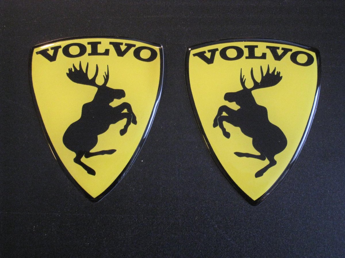 Elandsticker VOLVO - geel/zwart - 75 mm