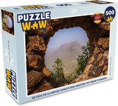 Puzzel De Pico de la Nieves vanuit een venster op Gran Canaria - Legpuzzel - Puzzel 500 stukjes