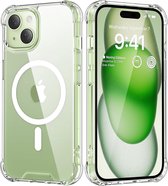 Casemania Hoesje Geschikt voor Apple iPhone 15 Plus Transparant - Anti Shock Back Cover - Geschikt voor Magsafe