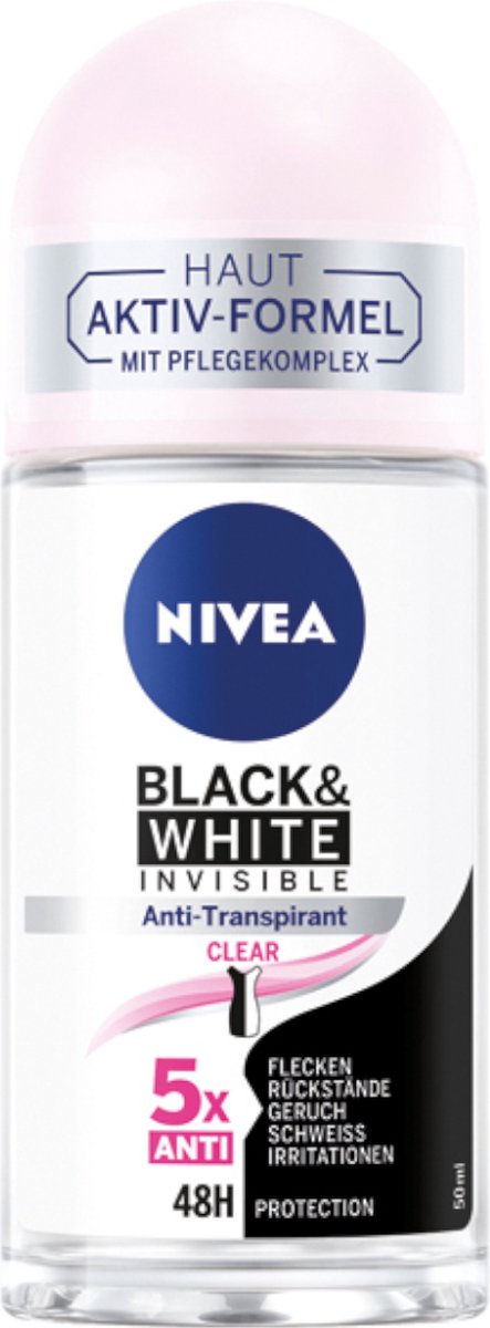 Goedkoopste Nivea Deoroller 50ml Black&White Invisible Clear