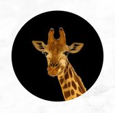 De Muurdecoratie - Wandcirkel giraffe 75x75 cm - Muurcirkel kinderkamer - Dieren - Muurdecoratie binnen - Ronde schilderijen - Wanddecoratie kinderkamer - Slaapkamer accessoires - Decoratie muur