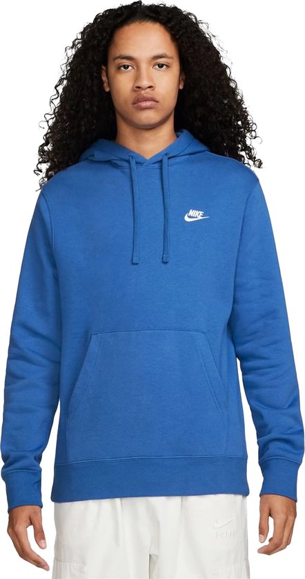 Nike sportswear club fleece pullover hoodie in de kleur blauw.