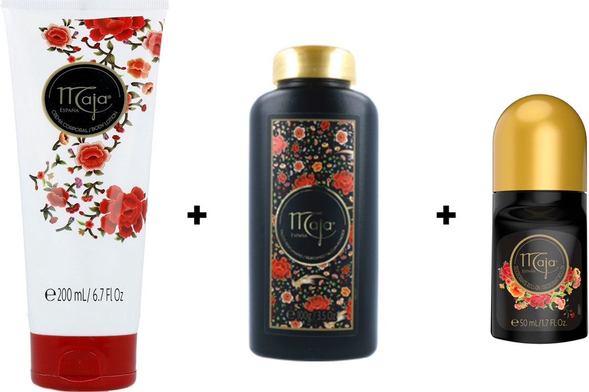 Goedkoopste Maja Set - Bodylotion / Talkpoeder / Deo Roller