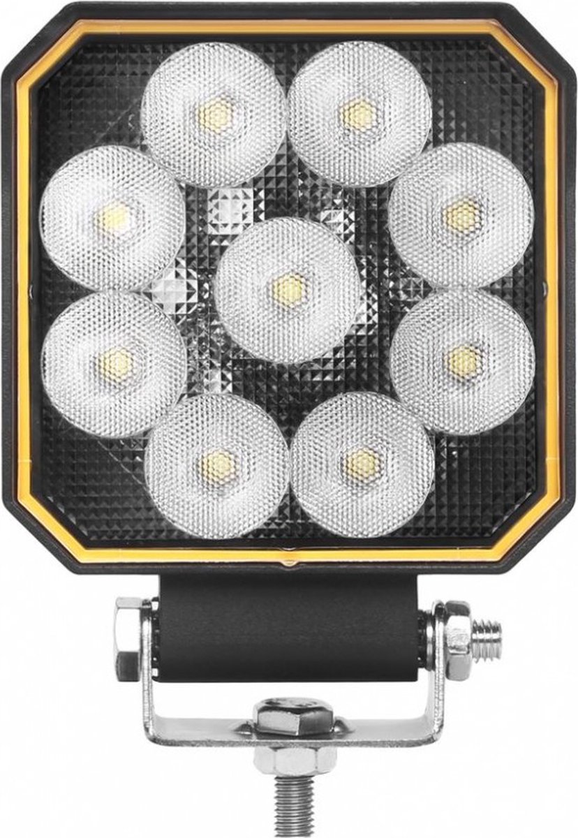 Werklamp vierkant LED - 20 Watt - Ledlamp - 9 LEDS - 12/24 Volt - Verstraler