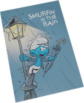 Smurfen magneet met Smurfin in the rain - 8x5,5cm