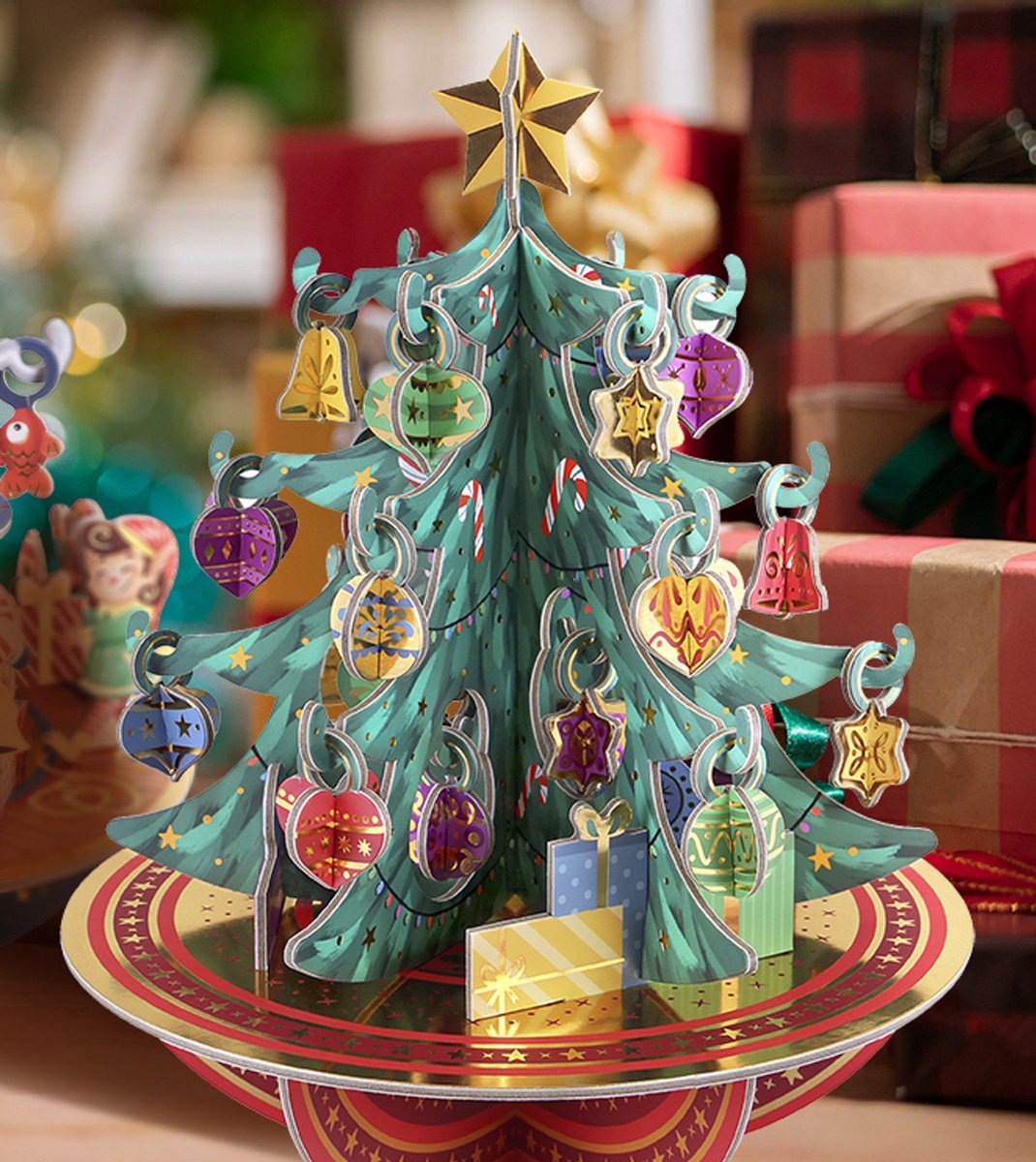Pirouette Countdown - 3D aftelkalender - 25 stuks voor elke dag - kerstboom met kerstballen