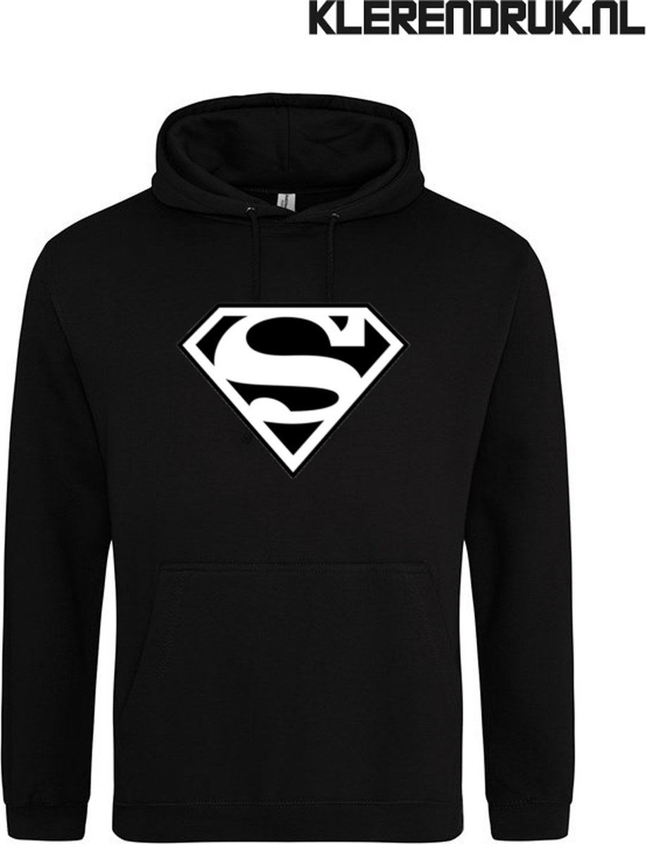 Superman | Hoodie | Sweater | Capuchon | Trui | Hooded | Print | Superman | Feest | Carnaval | Party | Zwart | Maat XXL