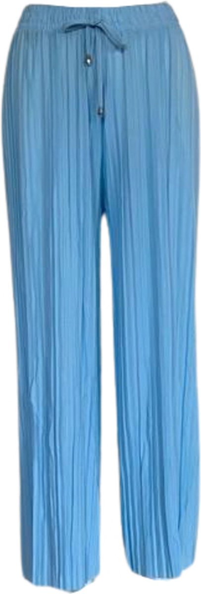 Hoogwaardige Dames Flare Broek / Pants | Flared Pantalon | Lichtblauw - Maat L