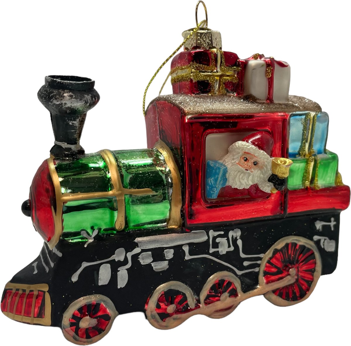 Crazy kersthanger trein 13.5 x 11.5 x 6 cm