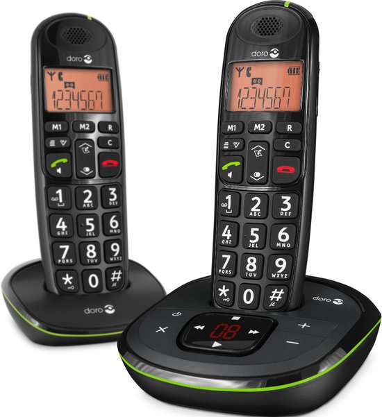 Doro - PhoneEasy 105WR Duo - Zwart - Senioren Telefoon met Grote toetsen