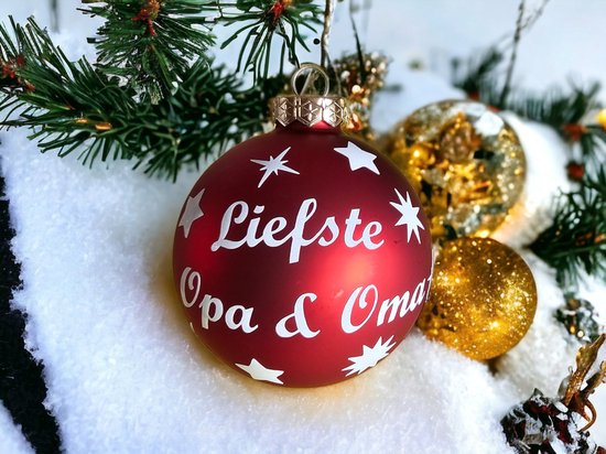 Kerstbal met naam - eigen opdruk - rood - mat | bol