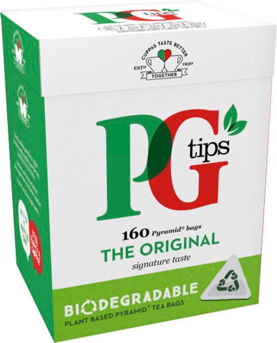 PG Tips - 100% Zwarte Thee - 8 x 160 Zakjes - Grote verpakking