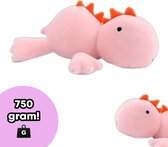 Knuffelkings® Verzwaringsknuffel - Verzwaarde Knuffel - Anxiety Knuffel - Weighted Stuffed Animal - Zware Knuffel - Kalmerend - 38cm - Pink Dino - Maat M