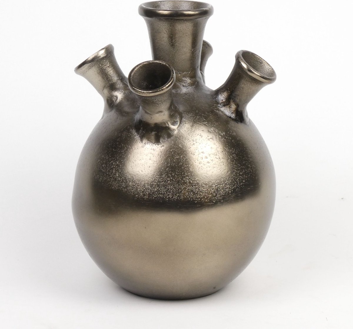 Vaas-tulpenvaas aluminium Antiek Nikkel 28cm