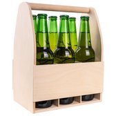 Creative Deco Houten Kist voor 6 Bieren | Flessenhouder | Afmeting 24 x 16 x 30 cm | Mannentas voor Bier