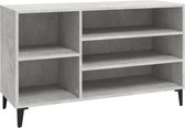 The Living Store Schoenenkast - Betongrijs - 102 x 36 x 60 cm