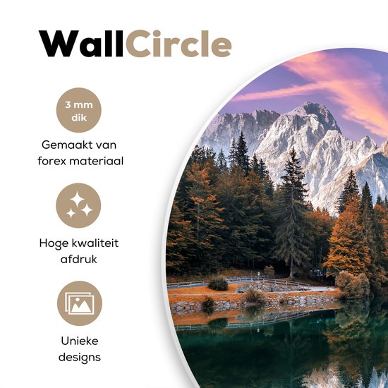 Cercle mural - Nature - Nuages ​​- Arbres - Neige - Décoration murale ronde - Cercle mural - Tableaux ronds - 120x120 cm - Décoration murale - Plastique