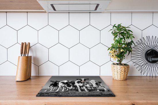 Protection induction - Happy Cows - 82x52 cm - Protection induction - Plaque de cuisson induction - Tapis induction - Antidérapant - Décoration Cuisine - Accessoires de vêtements pour bébé de Cuisine