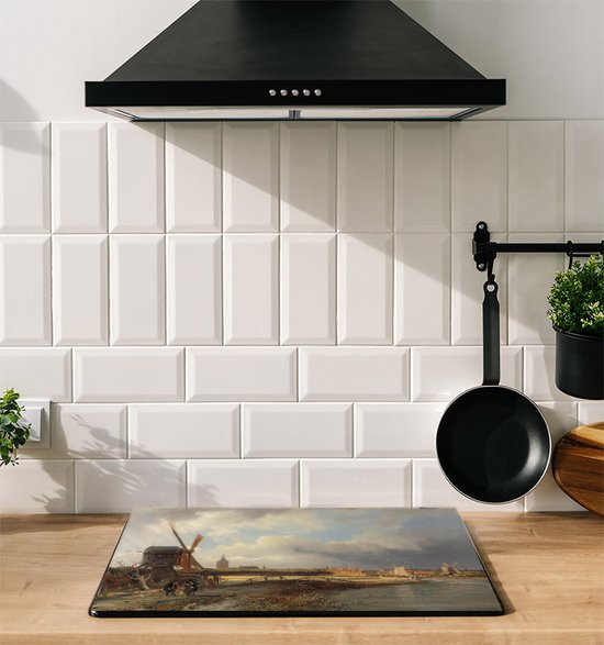 Protection induction - Vue de La Haye - 57,6 x 51,6 cm - Protection induction - Plaque de protection induction - Tapis induction - Antidérapant - Décoration Cuisine - Accessoires de vêtements pour bébé Cuisine