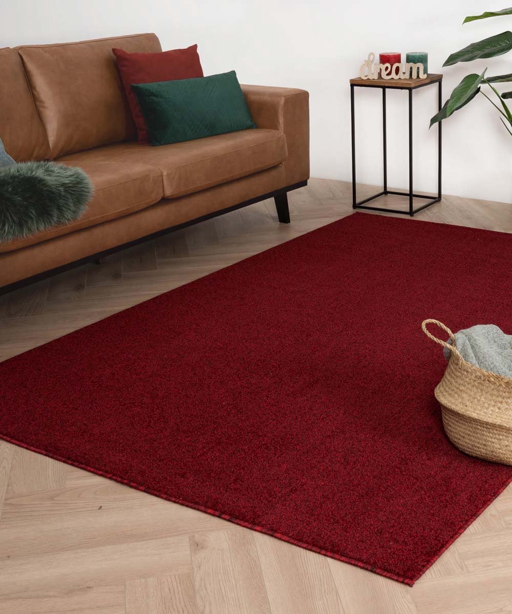 Laagpolig vloerkleed vierkant - Fine rood 240x240