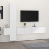 The Living Store Ensemble meuble TV - blanc - 80 x 30 x 30 cm - 30,5 x 30 x 90 cm - 30,5 x 30 x 30 cm