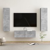 The Living Store tv-meubel - betongrijs - spaanplaat - 100x30x30cm en 30.5x30x110cm